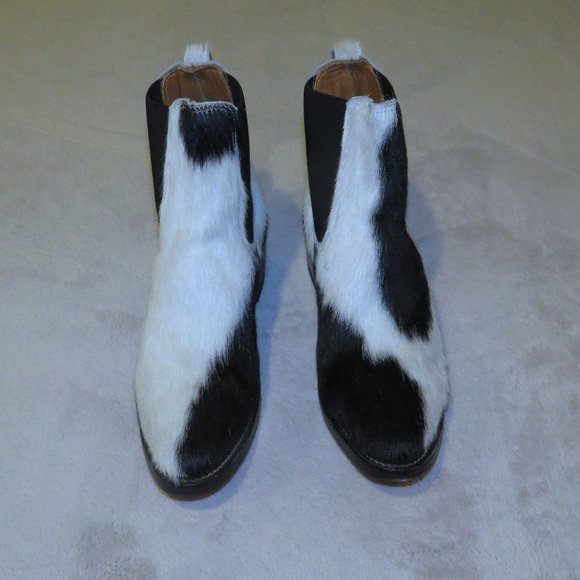 Ralph Lauren RRL Women's Black Hair on Hide Plainview Chelsea Boots 6.5 B NWB - Picture 1 of 13